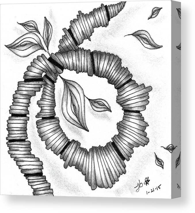 Zentangle Canvas Print featuring the drawing Knot Today, Please by Jan Steinle