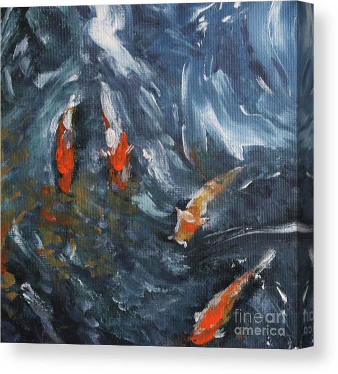 Koi Canvas Print featuring the painting Koi Fish by Jane See