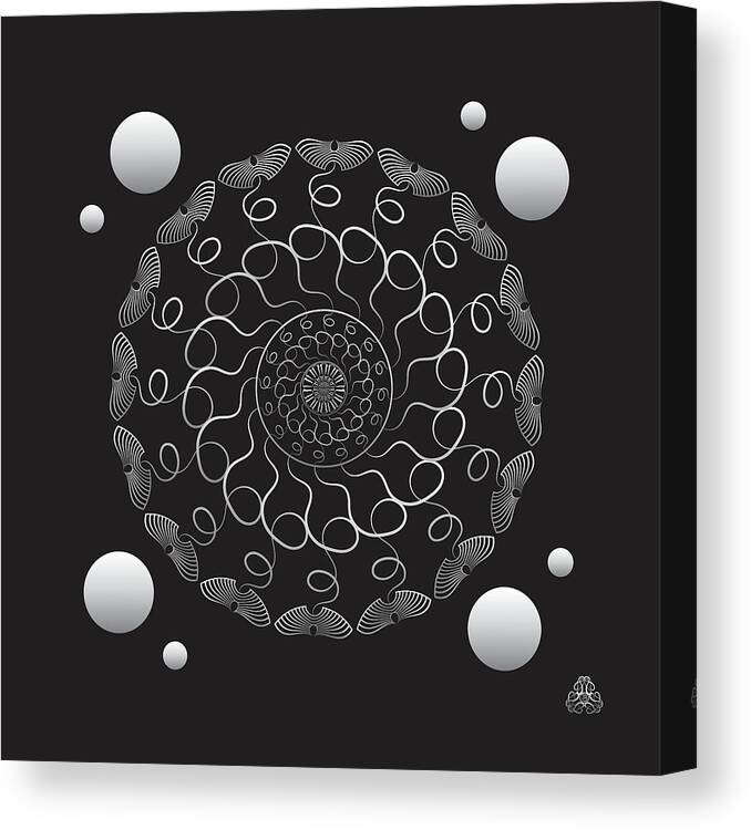 Mandala Canvas Print featuring the digital art Kuklos No 4337 by Alan Bennington