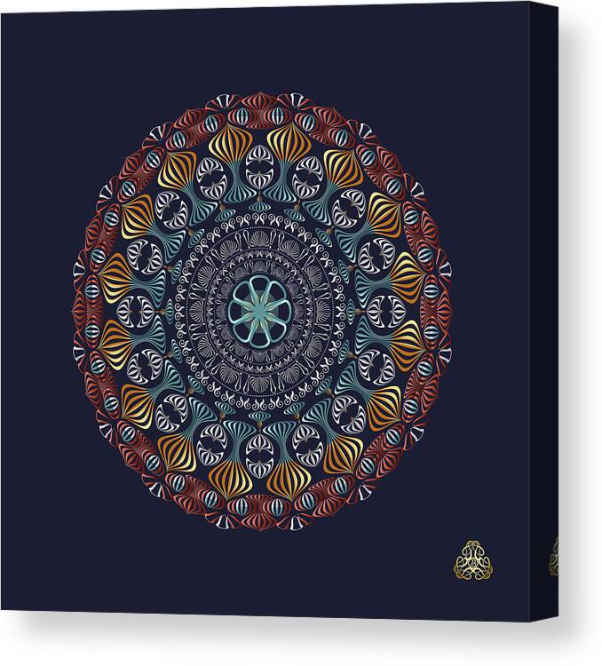 Mandala Canvas Print featuring the digital art Kuklos No 4419 by Alan Bennington