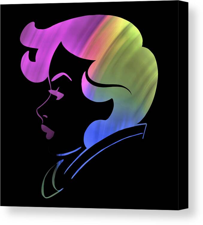 Abstract Canvas Print featuring the digital art Lady Chic - Vintage by Ronald Mills