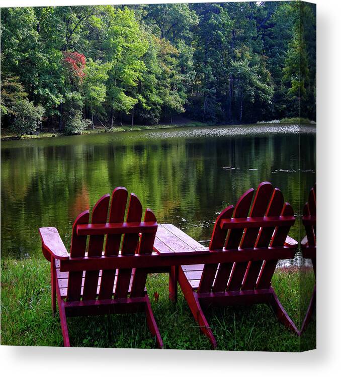 Smoky Mountains Canvas Print featuring the photograph Lake View by George Taylor