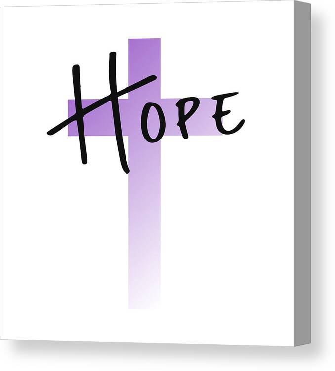 Lavender Easter Cross Canvas Print featuring the digital art Lavender Easter Cross - Hope by Bob Pardue