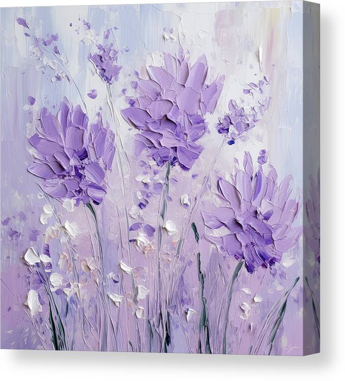 Lavender Canvas Print featuring the painting Lavender Passion by Lourry Legarde
