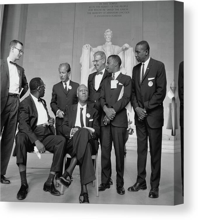 Civil Rights March Canvas Print featuring the photograph Leaders of the Civil Rights March on Washington DC by US Archives