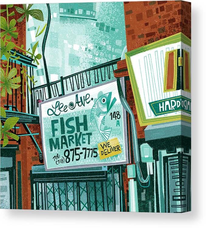 Lee Ave. Fish Market SQ Canvas Print / Canvas Art by Daniel Guidera -  Pixels Canvas Prints