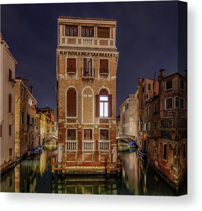 Italy Canvas Print featuring the photograph Life On The Canal by David Downs