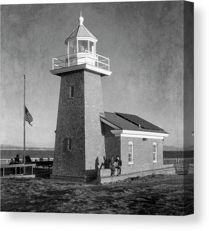 Lighthouse Canvas Print featuring the photograph Lighthouse Santa Cruz California by Mary Lee Dereske
