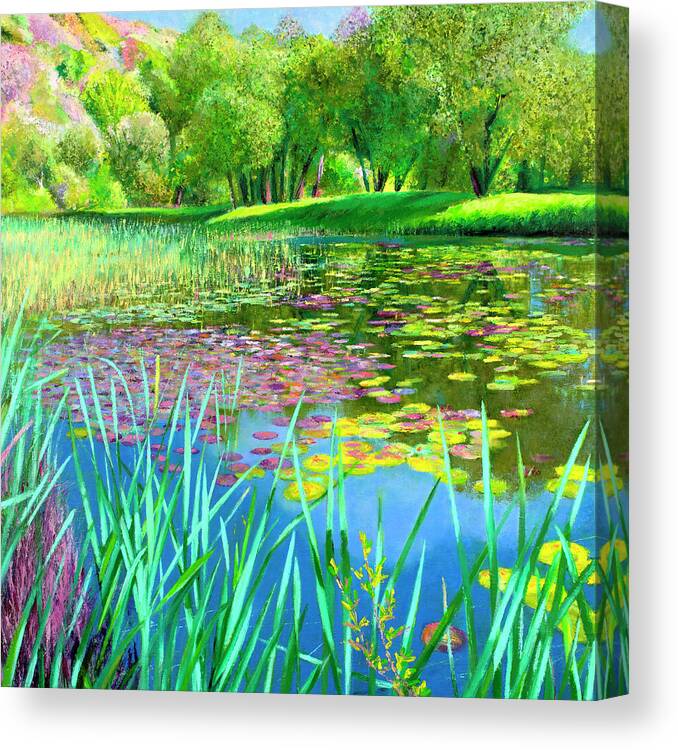 Finger Canvas Print featuring the painting Lily Creek by Lorraine McMillan