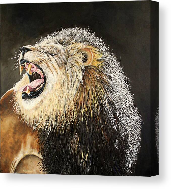 Lion Canvas Print featuring the painting Lion of Judah by Karl Wagner