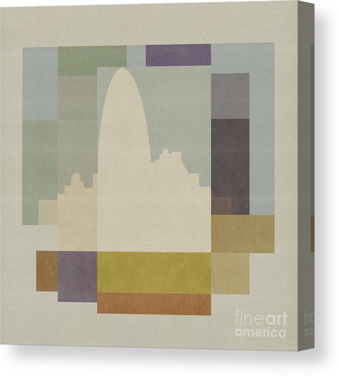 London Canvas Print featuring the mixed media London Square - Gherkin by BFA Prints