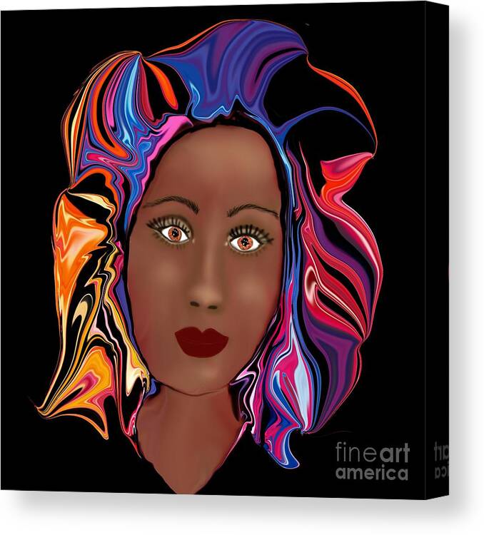 Beautiful Woman Canvas Print featuring the digital art Looking inside your soul by Elaine Hayward