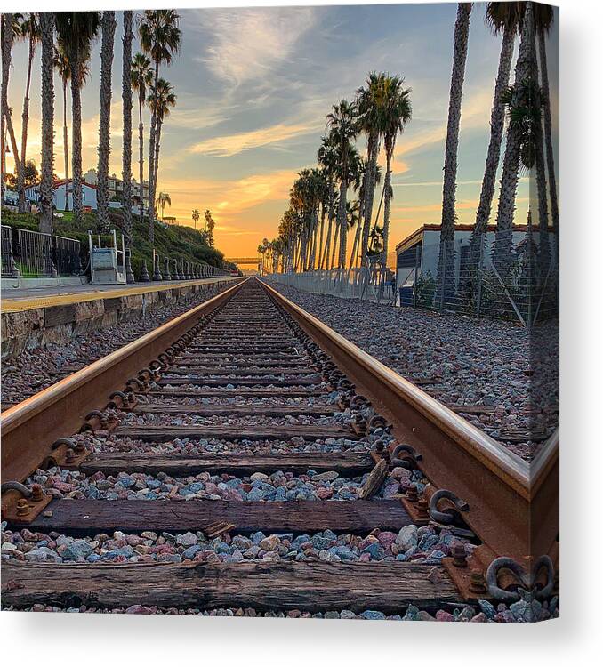 Train Canvas Print featuring the photograph Looking Southbound by Brian Eberly