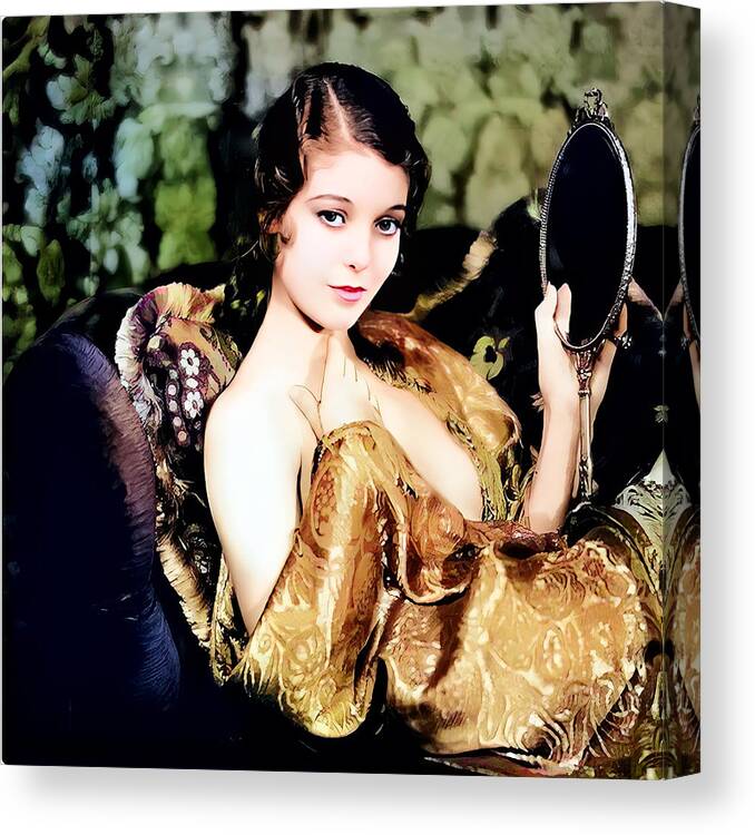 Loretta Young Canvas Print featuring the digital art Loretta Young Portrait 1 by Chuck Staley