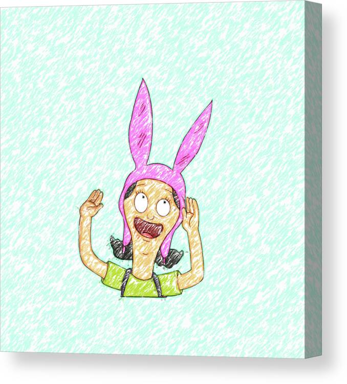 Louise Canvas Print featuring the drawing Louise happy sketch by Darrell Foster
