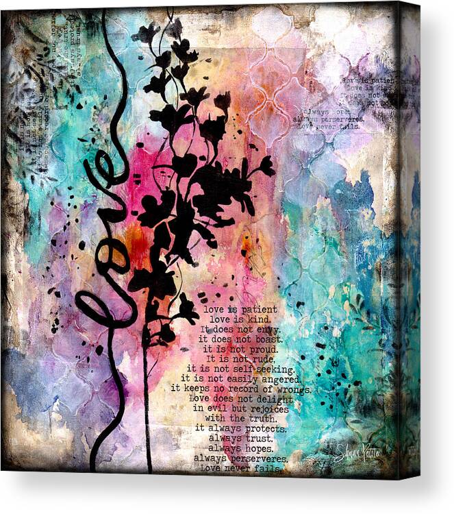 Love Canvas Print featuring the mixed media Love Is Patient by Shawn Petite