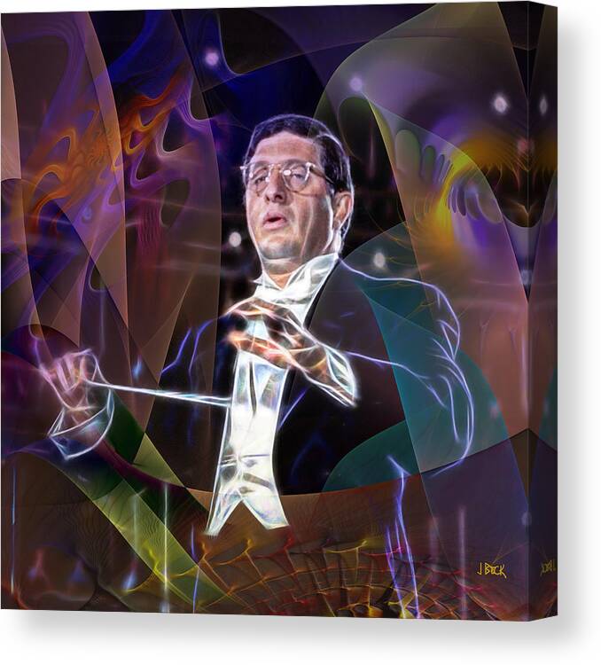 Bernard Herrmann Canvas Print featuring the digital art Maestro Of Light - Square Version by Studio B Prints