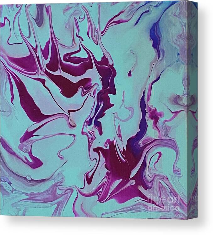 Magenta Canvas Print featuring the painting Magenta Swirls by Lisa Neuman