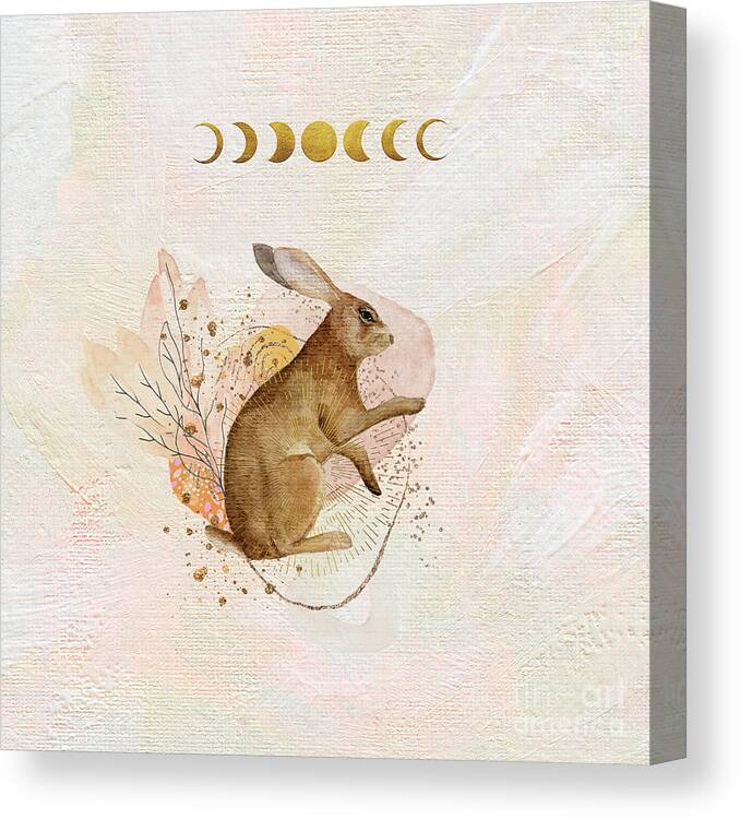 Rabbit Canvas Print featuring the painting Magical Forest Rabbit by Garden Of Delights