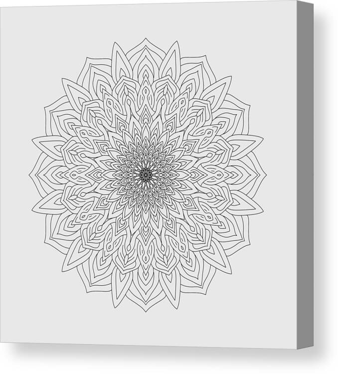 Flowers Canvas Print featuring the digital art Mandala 58 by Angie Tirado
