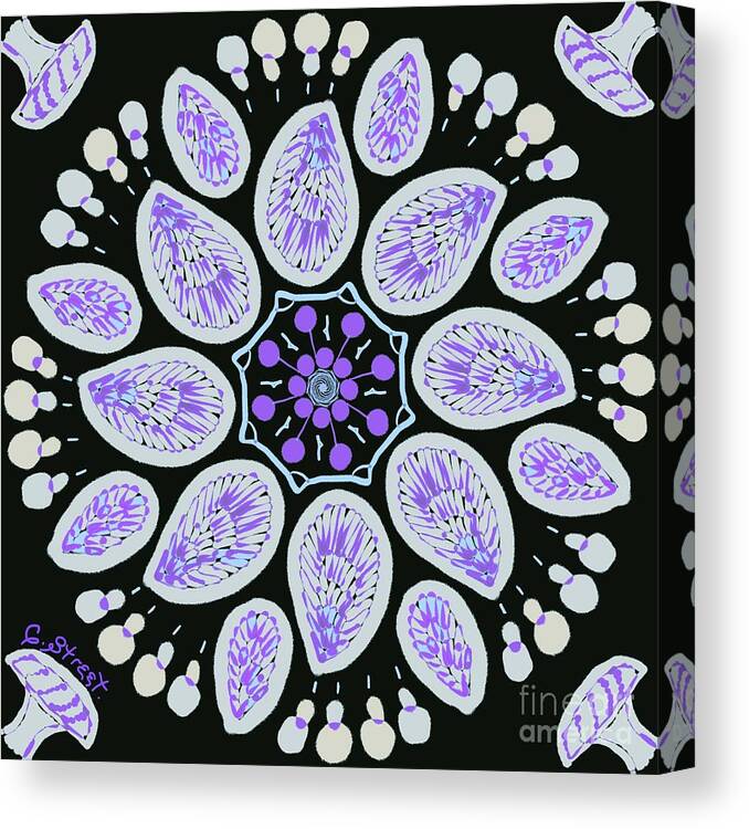 Mandala Canvas Print featuring the digital art Mandala Mushrooming by Caroline Street