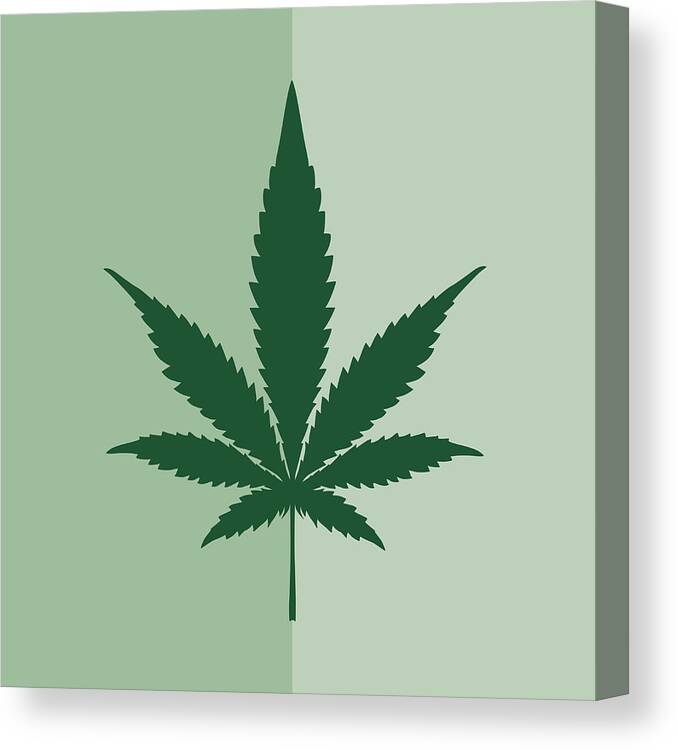 Alternative Medicine Canvas Print featuring the drawing Marijuana Square Icon by RobinOlimb