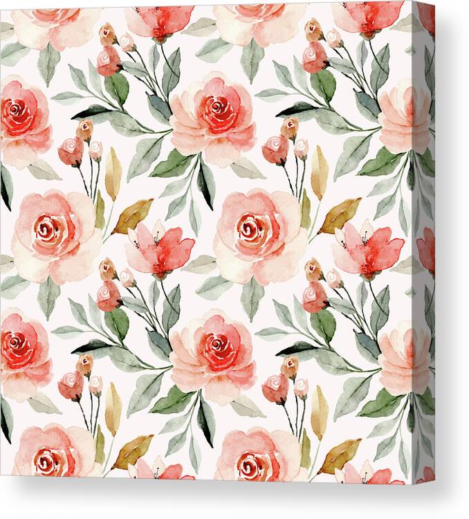 Roses Canvas Print featuring the painting Matilda by Zazzy Art Bar