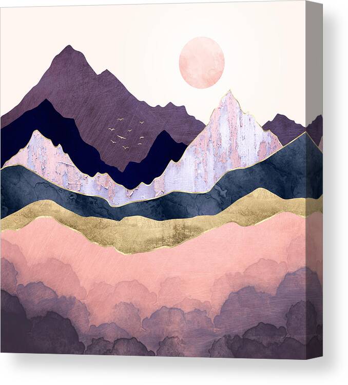 Digital Canvas Print featuring the digital art Mauve Mist by Spacefrog Designs