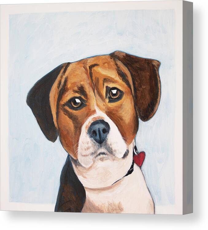 Beagle Canvas Print featuring the painting Max by Pamela Schwartz