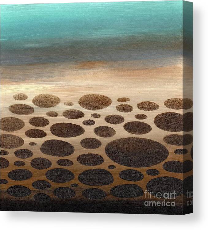 River Pebbles Canvas Print featuring the painting Meditative River Bottom by Donna Mibus
