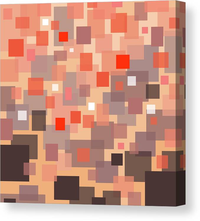 Meet Me Uptown Canvas Print featuring the digital art Meet Me Uptown - Burnt Coral Abstract by Val Arie