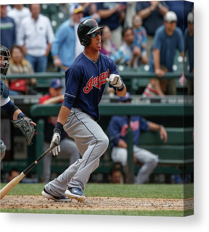 American League Baseball Canvas Print featuring the photograph Michael Brantley by Otto Greule Jr