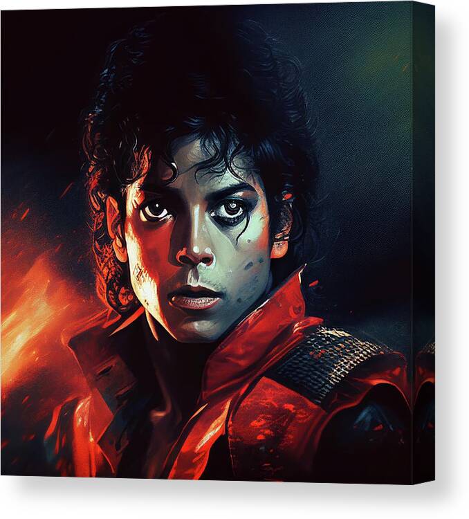 Michael Jackson Canvas Print featuring the painting Michael Jackson No.2 by My Head Cinema