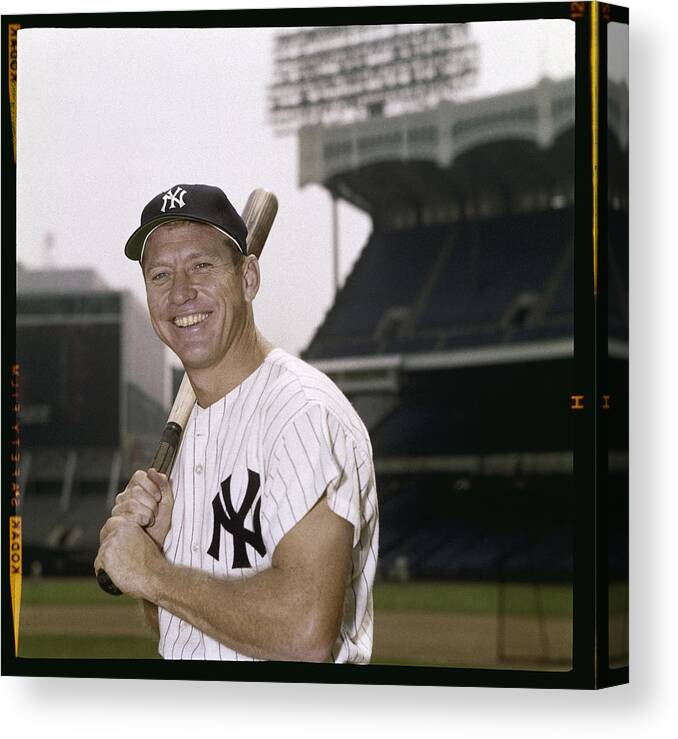 American League Baseball Canvas Print featuring the photograph Mickey Mantle by Louis Requena