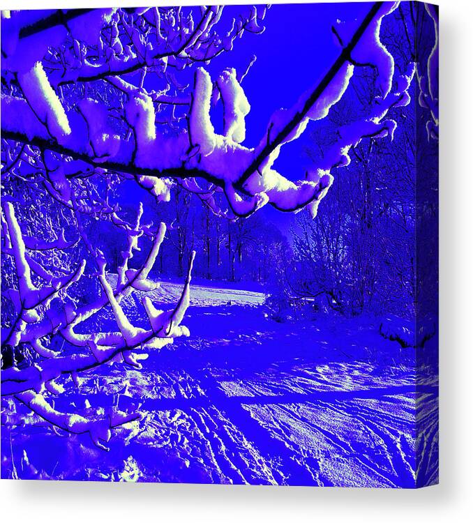 Merice Canvas Print featuring the digital art Midnight Blue by Merice Ewart