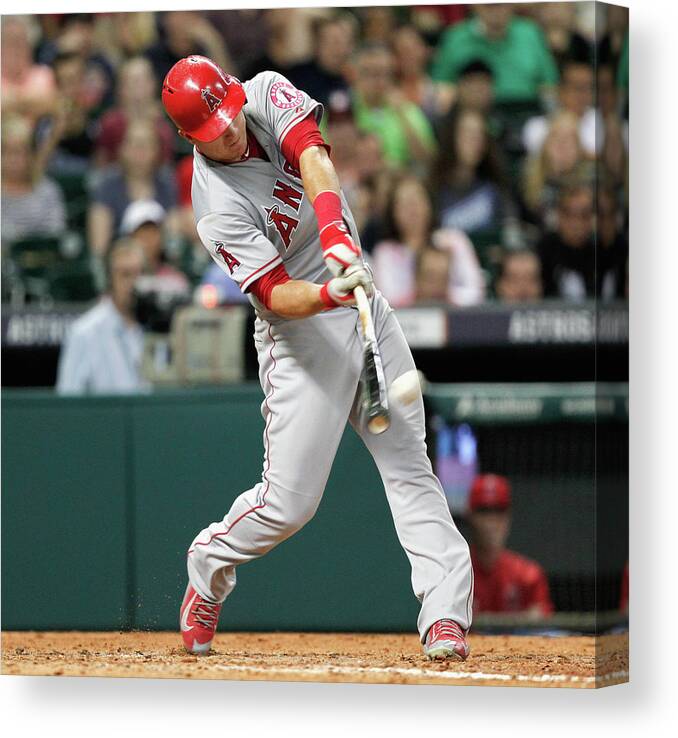 People Canvas Print featuring the photograph Mike Trout by Bob Levey