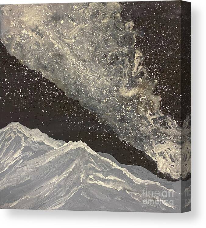 Milky Way Canvas Print featuring the painting Milky Way Night by Lisa Neuman