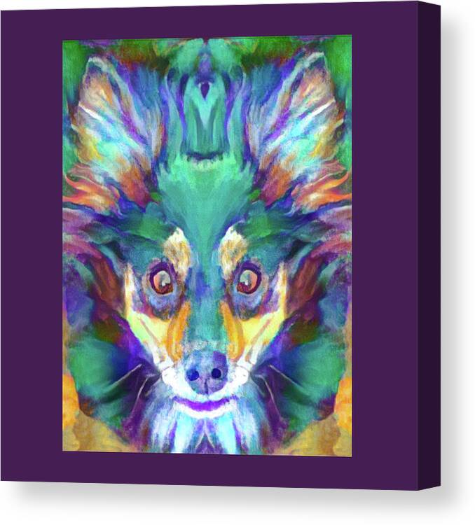 Chihuahua Painting Canvas Print featuring the digital art Milo V3 Square by Artistic Mystic