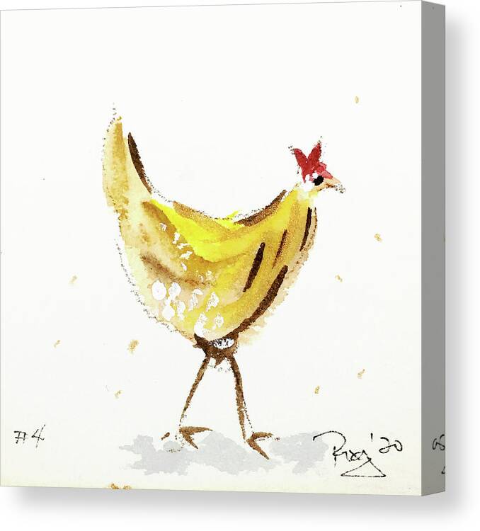 Whimsical Canvas Print featuring the painting Mini Rooster 4 by Roxy Rich