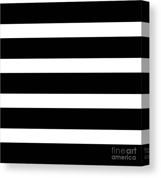 Stripes Canvas Print featuring the digital art Minimalist Black and White Stripes by Christie Olstad