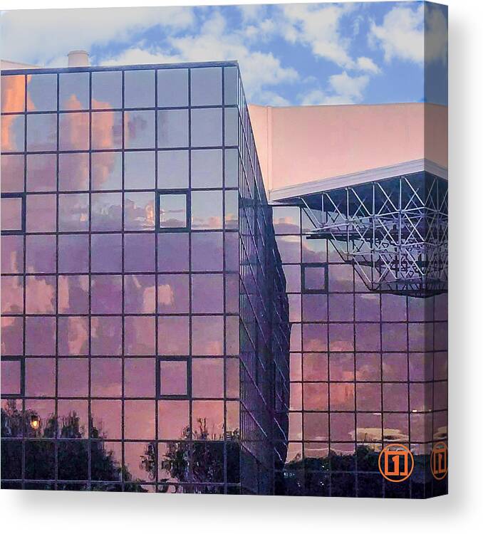 Clouds Canvas Print featuring the photograph Mirrored Windows by Grey Coopre