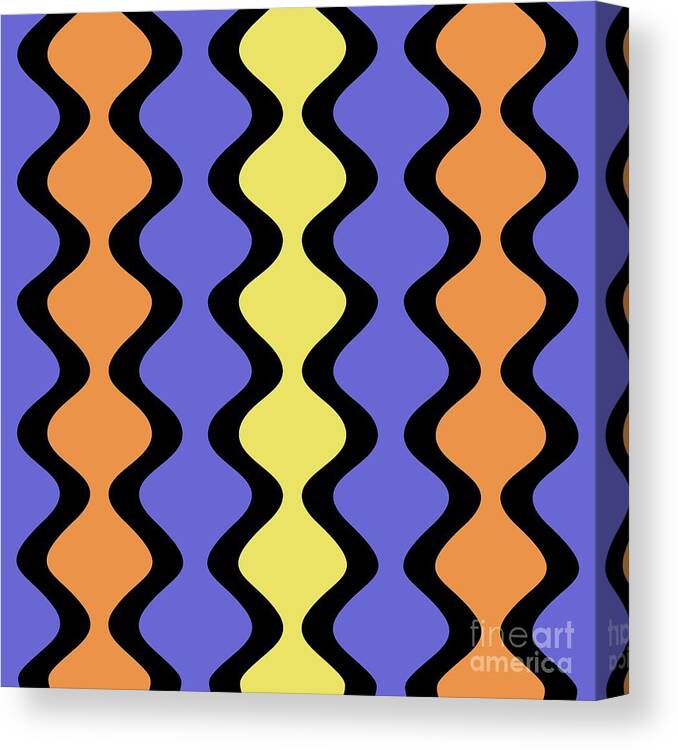 Modern Canvas Print featuring the digital art Mod Waves on Twilight by Donna Mibus