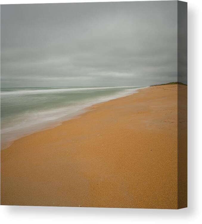 Sand Canvas Print featuring the photograph Moody Cloudy Beach Day by Kyle Lee