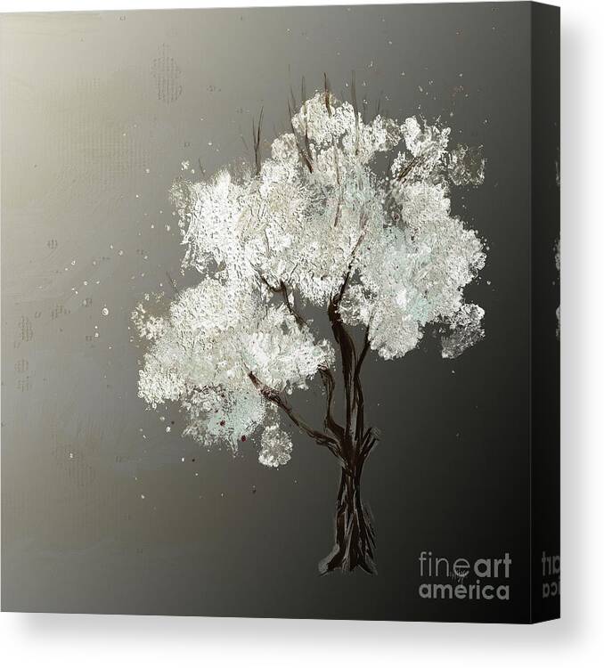 Moonlight Canvas Print featuring the digital art Moonlit Tree by Lois Bryan