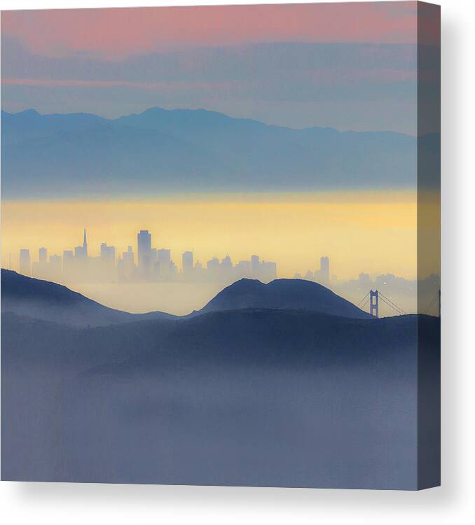 Morning Colors Canvas Print featuring the photograph Morning colors, San Francisco by Donald Kinney