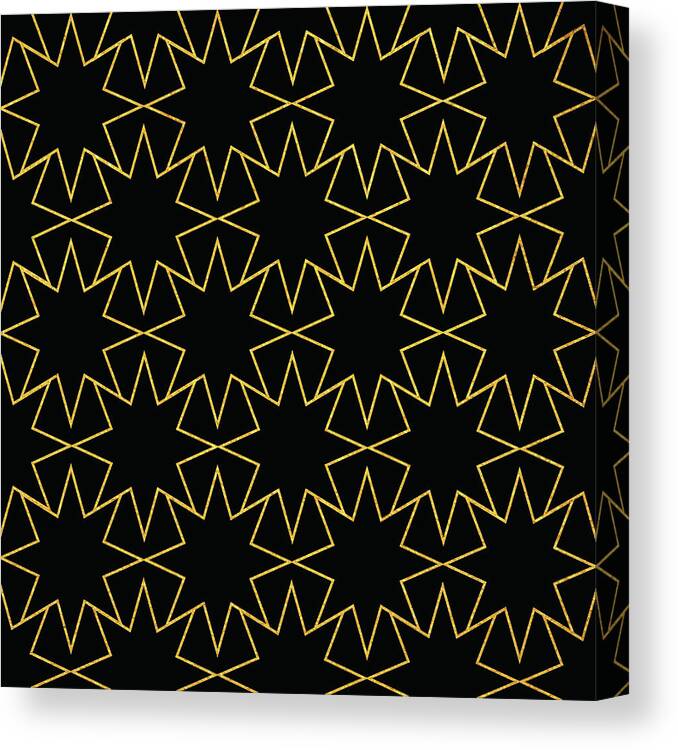 Pattern Canvas Print featuring the digital art Moroccan Pattern - Geometric Arab Pattern -01 by Studio Grafiikka