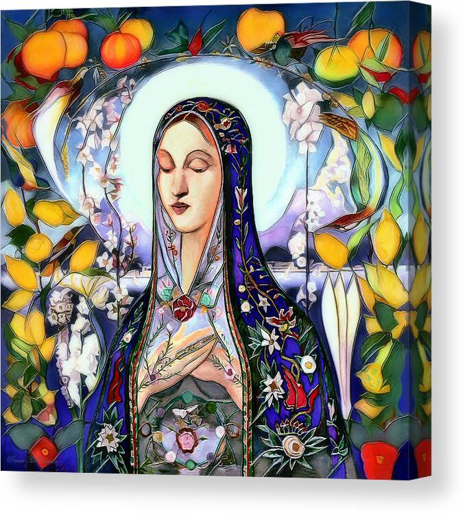 The Virgin Mary Canvas Print featuring the digital art Mother Mary by Pennie McCracken