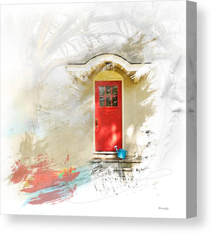 Door Canvas Print featuring the mixed media My Garden Door by Moira Law