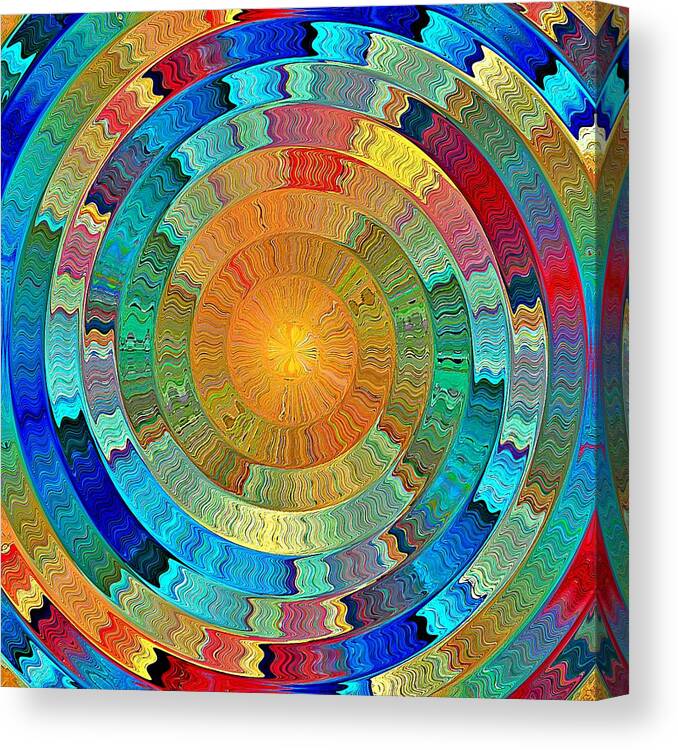 Primary Colors Canvas Print featuring the digital art Native Sun by David Manlove