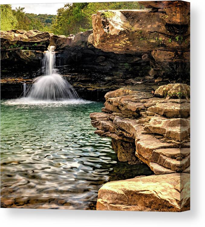 Kings River Falls Canvas Print featuring the photograph Natural State Waterfall - Kings River Falls by Gregory Ballos